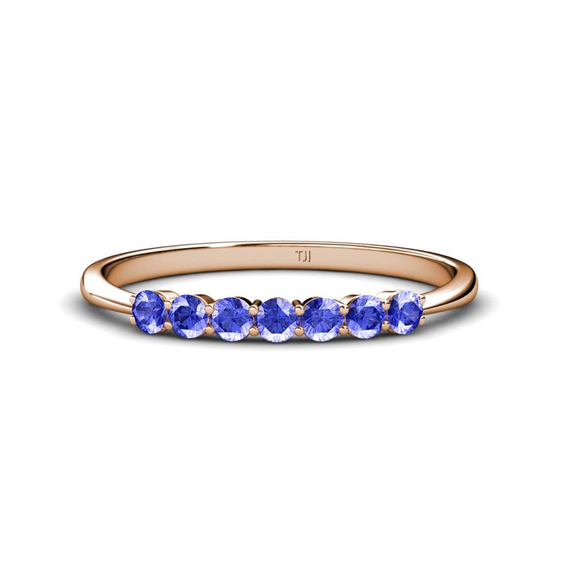 Reina 2.60 mm Tanzanite 7 Stone Wedding Band 