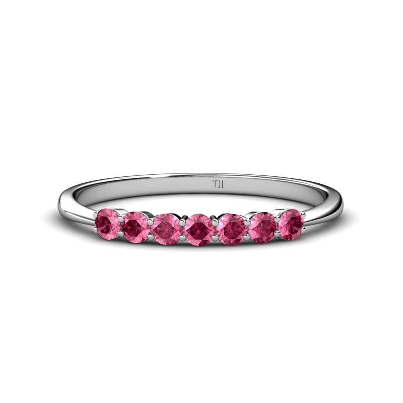 Reina 2.60 mm Pink Tourmaline 7 Stone Wedding Band 