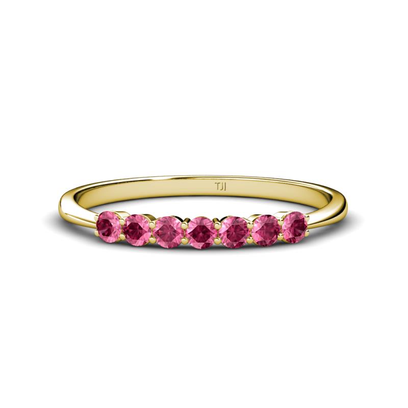 Reina 2.60 mm Pink Tourmaline 7 Stone Wedding Band 