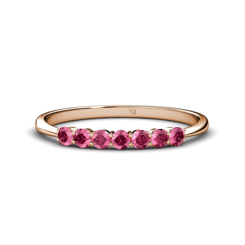 Reina 2.60 mm Pink Tourmaline 7 Stone Wedding Band 