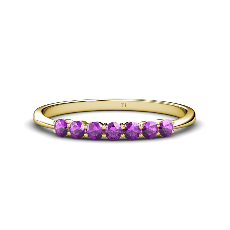Reina 2.60 mm Amethyst 7 Stone Wedding Band 