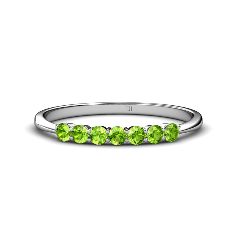 Reina 2.60 mm Peridot 7 Stone Wedding Band 