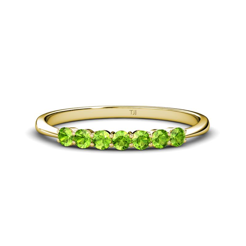 Reina 2.60 mm Peridot 7 Stone Wedding Band 