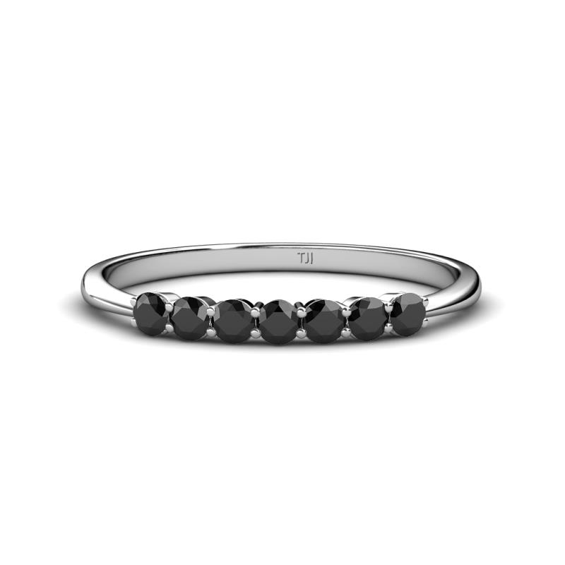Reina 2.60 mm Black Diamond 7 Stone Wedding Band 