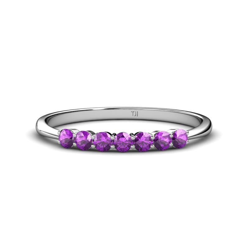 Reina 2.60 mm Amethyst 7 Stone Wedding Band 