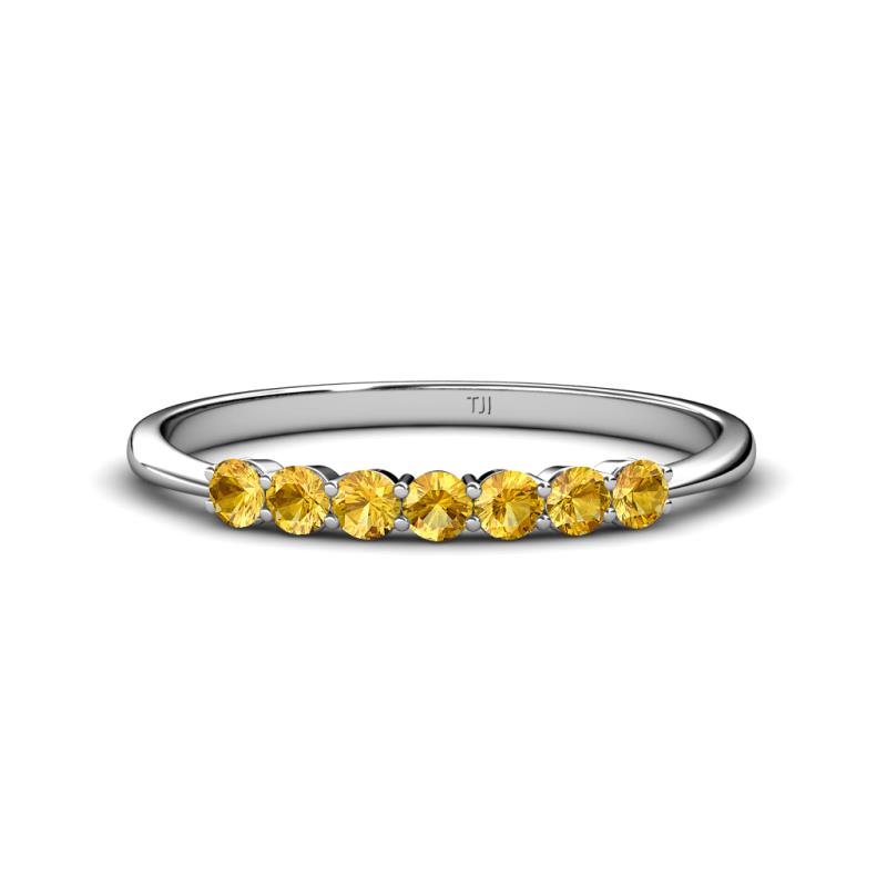 Reina 2.60 mm Citrine 7 Stone Wedding Band 