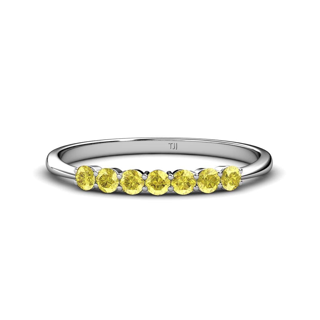 Reina 2.60 mm Yellow Sapphire 7 Stone Wedding Band 