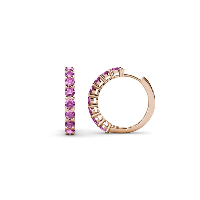 Raya Round Amethyst Hoop Earrings 
