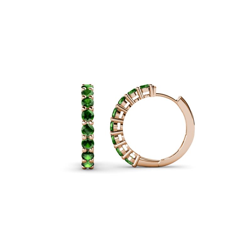 Raya Round Green Garnet Hoop Earrings 