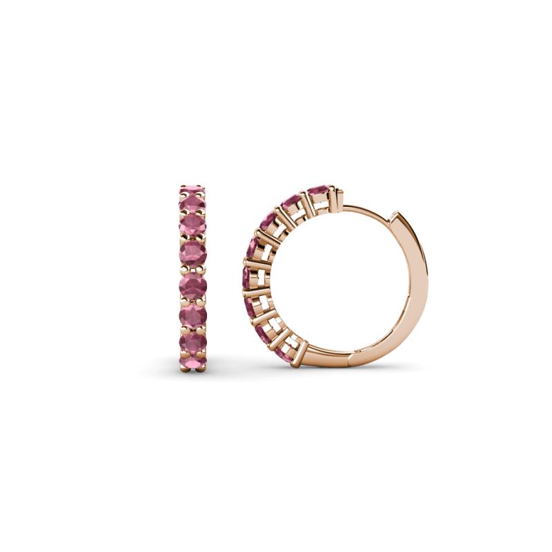Raya Round Rhodolite Garnet Hoop Earrings 