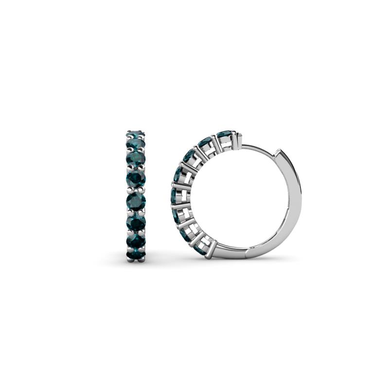 Raya Round London Blue Topaz Hoop Earrings 