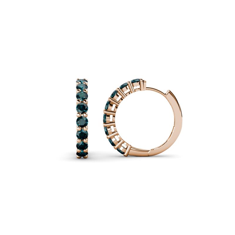 Raya Round London Blue Topaz Hoop Earrings 