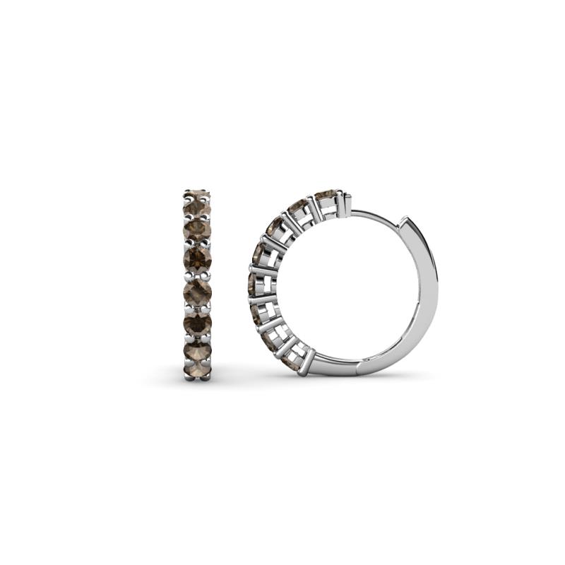 Raya Round Smoky Quartz Hoop Earrings 