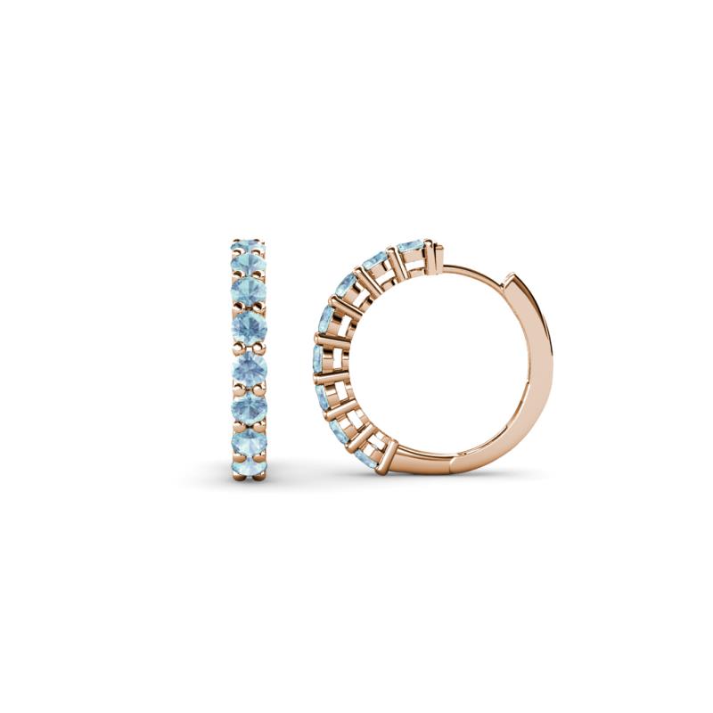 Raya Round Aquamarine Hoop Earrings 