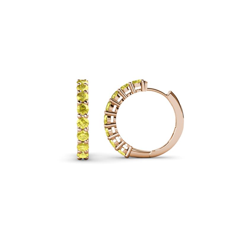 Raya Round Yellow Sapphire Hoop Earrings 