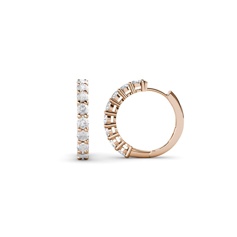 Raya Round White Sapphire Hoop Earrings 