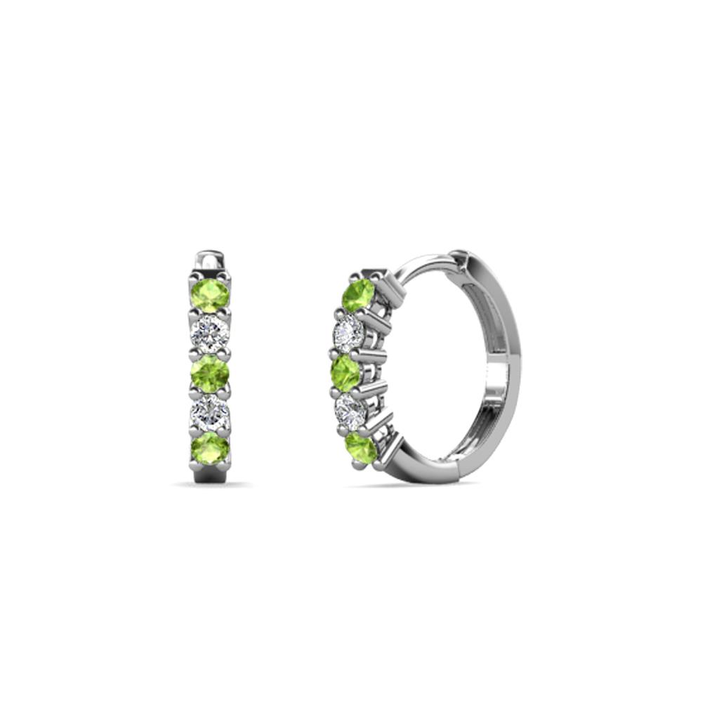 Aricia Petite Peridot and Diamond Hoop Earrings 