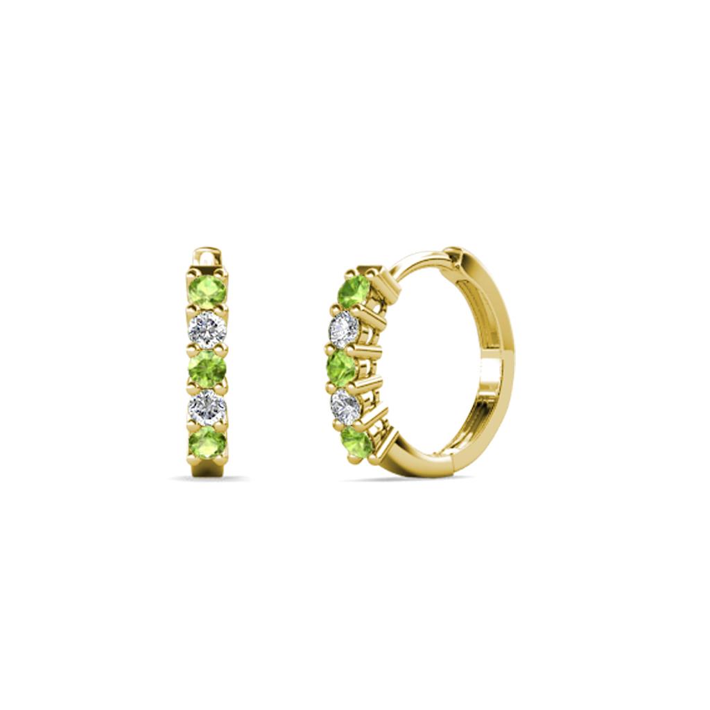 Aricia Petite Peridot and Diamond Hoop Earrings 