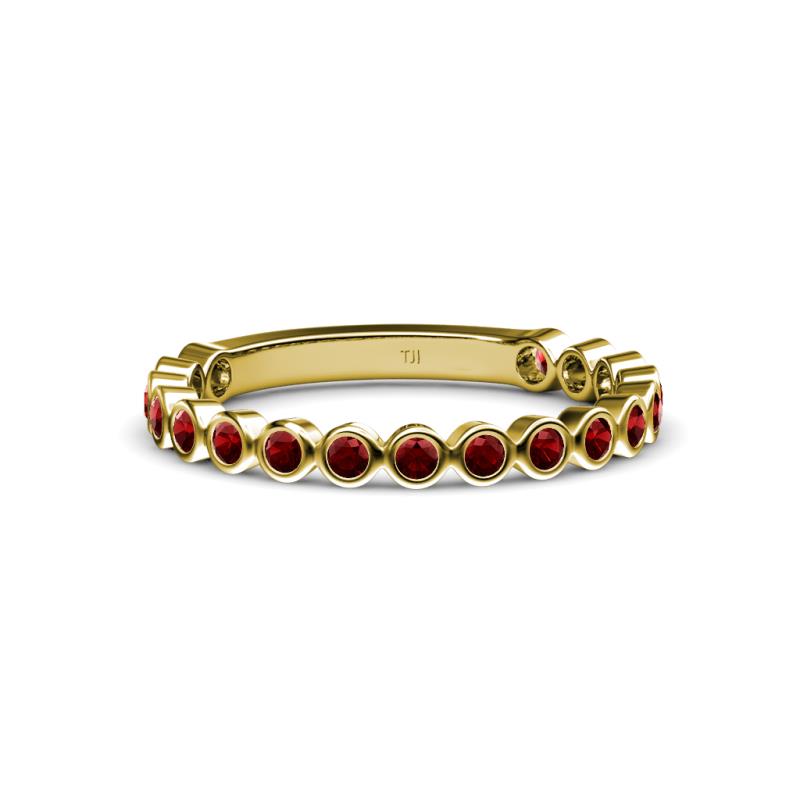 Ashlyn 1.80 mm Red Garnet 3/4 Eternity Band 