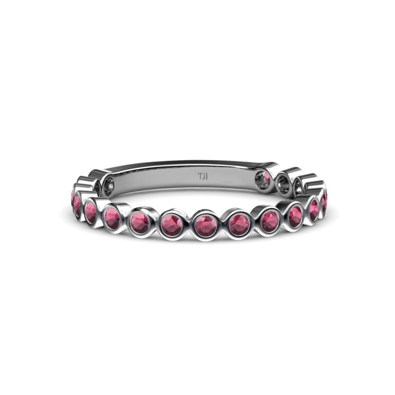 Ashlyn 1.80 mm Rhodolite Garnet 3/4 Eternity Band 