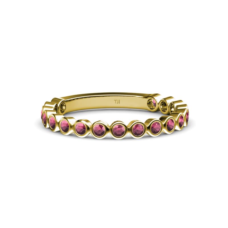 Ashlyn 1.80 mm Rhodolite Garnet 3/4 Eternity Band 