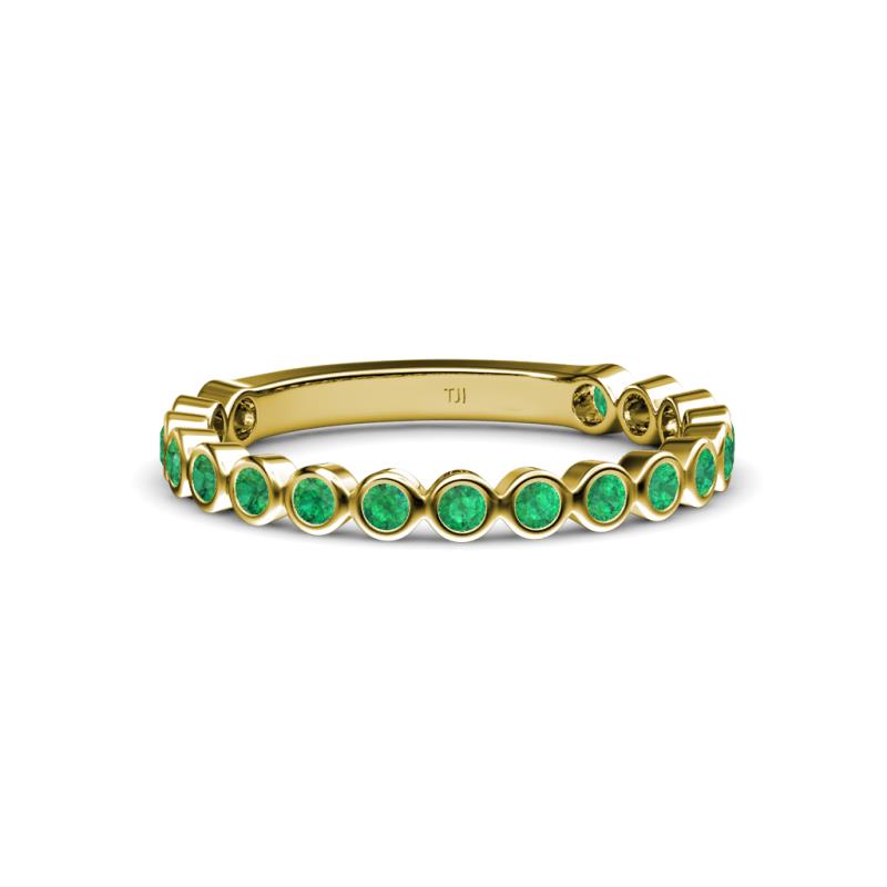 Ashlyn 1.80 mm Emerald 3/4 Eternity Band 