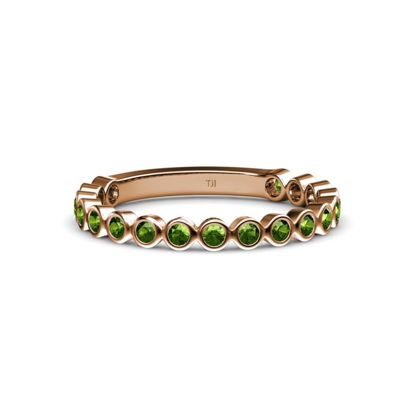 Ashlyn 1.80 mm Green Garnet 3/4 Eternity Band 