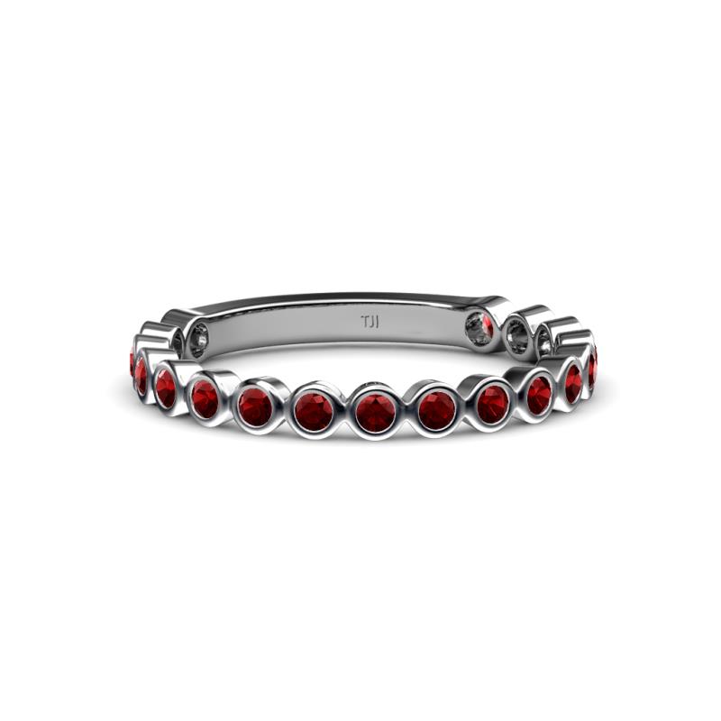 Ashlyn 1.80 mm Red Garnet 3/4 Eternity Band 