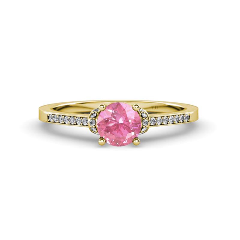 Nessa Pink Tourmaline and Diamond Bridal Set Ring 