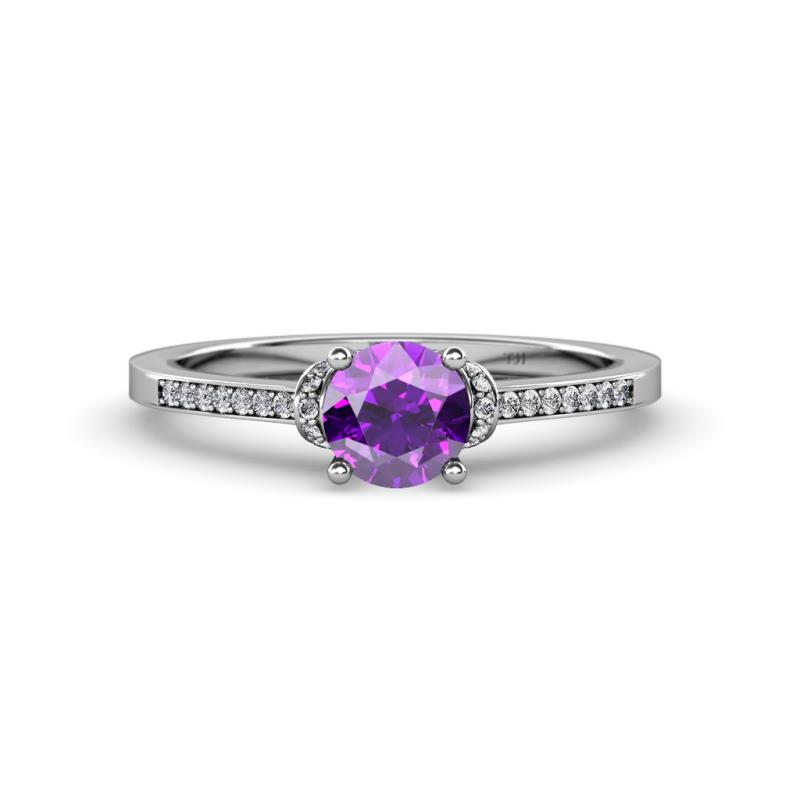 Nessa Amethyst and Diamond Bridal Set Ring 