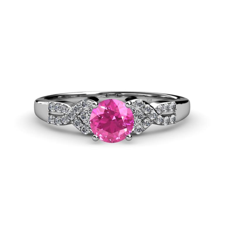 Serene Pink Sapphire and Diamond Bridal Set Ring 