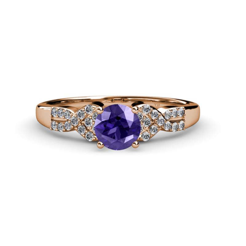 Serene Iolite and Diamond Bridal Set Ring 