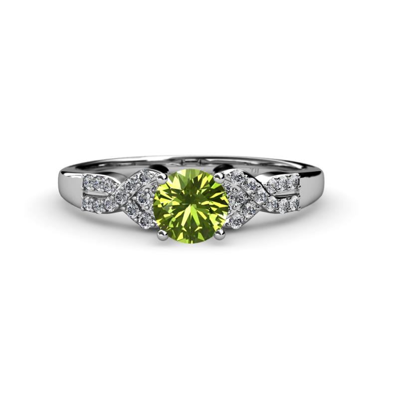 Serene Peridot and Diamond Bridal Set Ring 