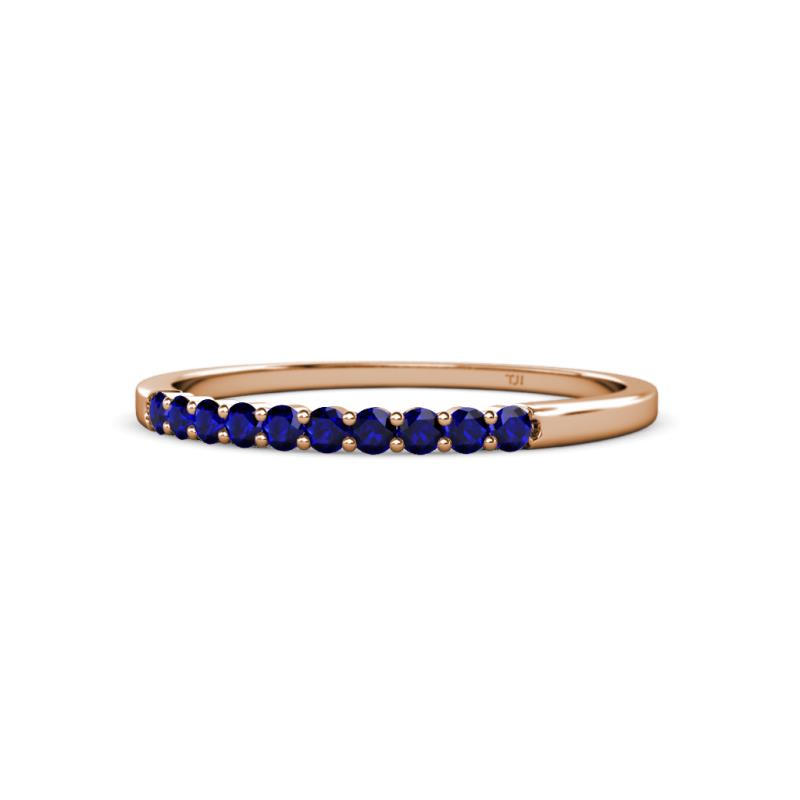 Clara 2.00 mm Blue Sapphire 10 Stone Wedding Band 