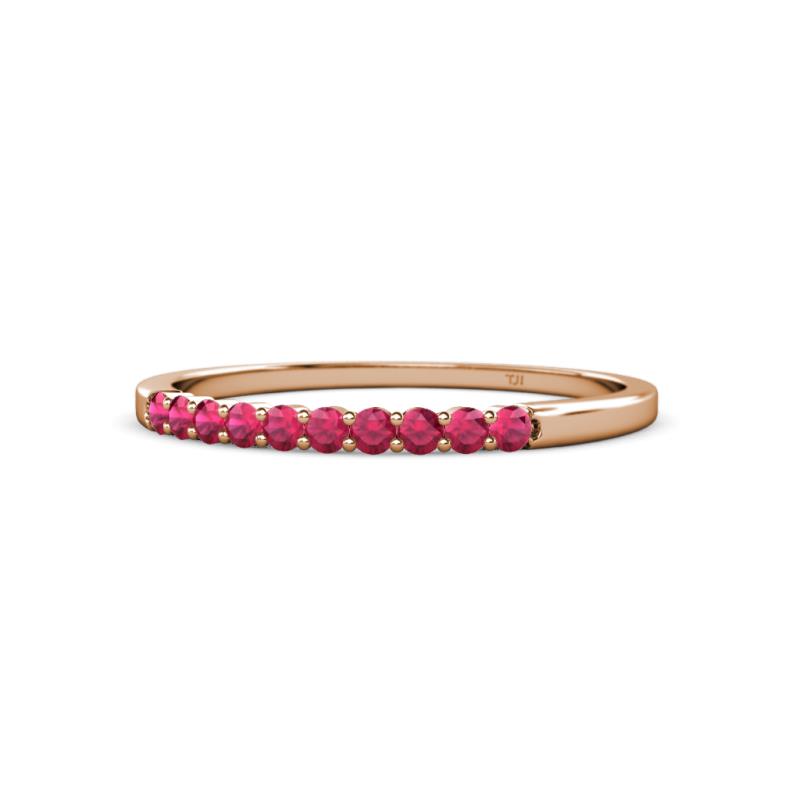 Clara 2.00 mm Ruby 10 Stone Wedding Band 