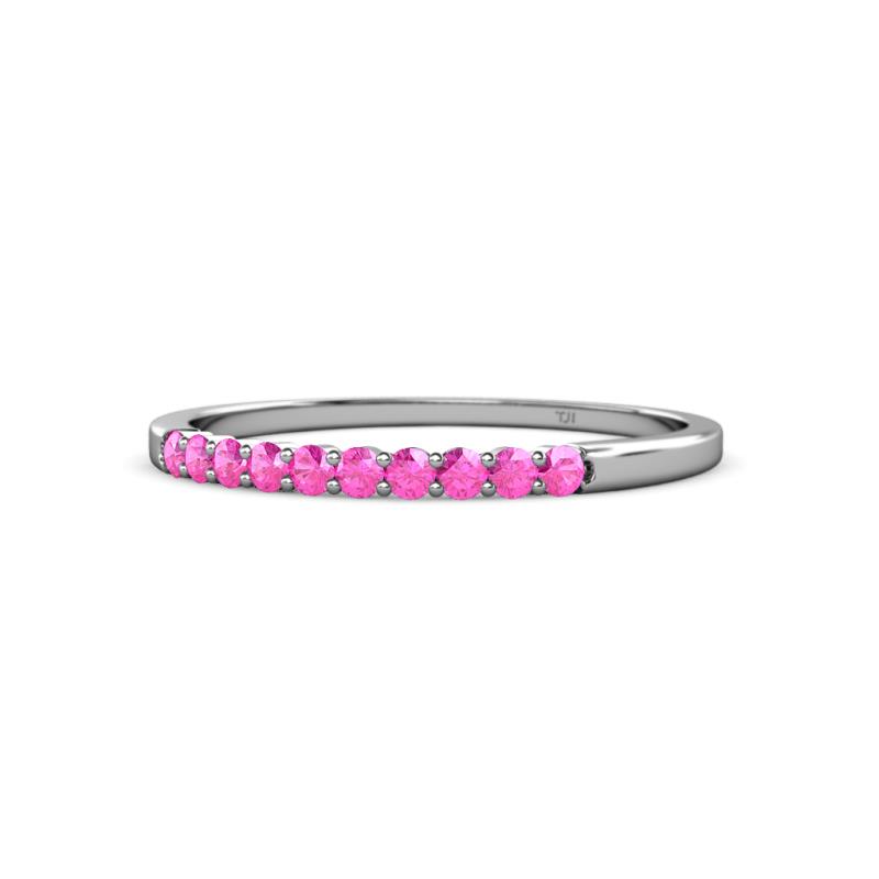 Clara 2.00 mm Pink Sapphire 10 Stone Wedding Band 