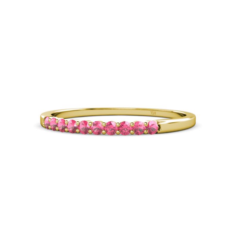 Clara 2.00 mm Pink Tourmaline 10 Stone Wedding Band 