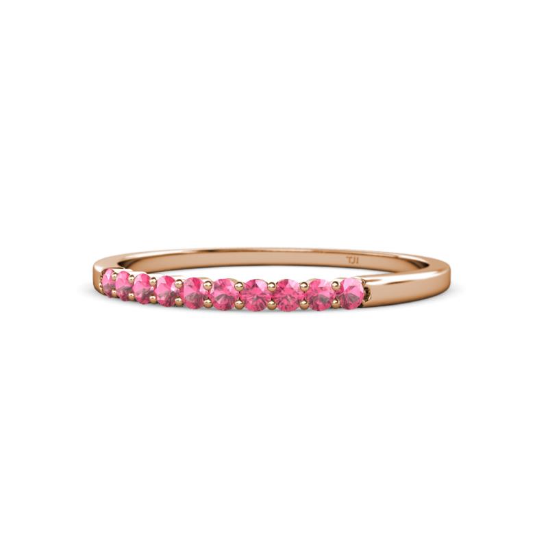 Clara 2.00 mm Pink Tourmaline 10 Stone Wedding Band 