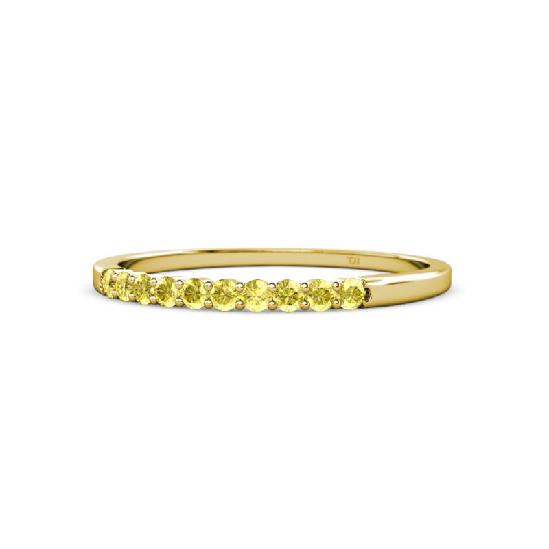 Clara 2.00 mm Yellow Sapphire 10 Stone Wedding Band 
