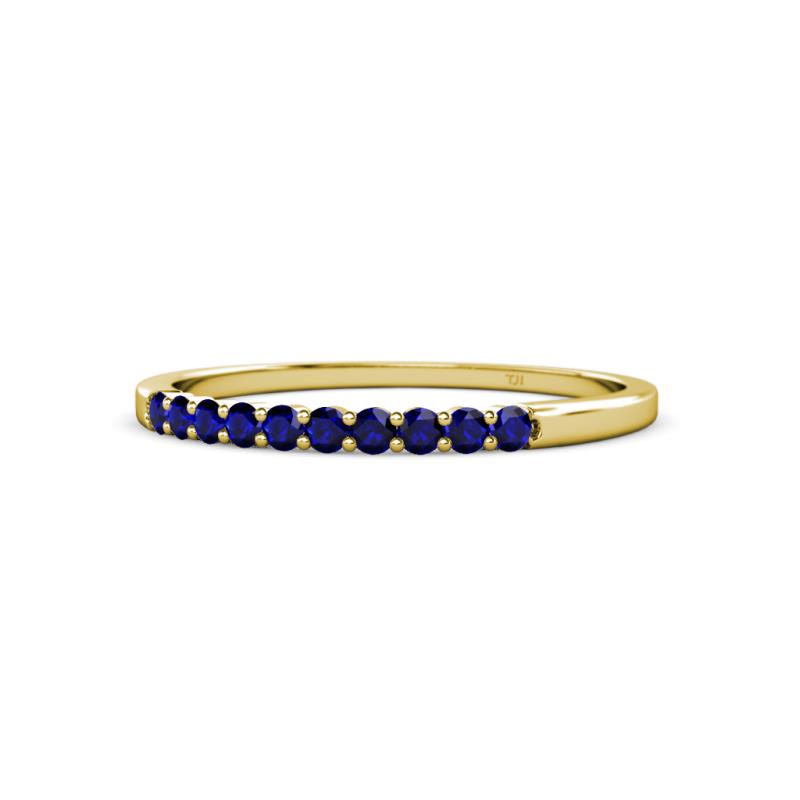 Clara 2.00 mm Blue Sapphire 10 Stone Wedding Band 