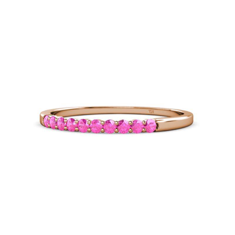 Clara 2.00 mm Pink Sapphire 10 Stone Wedding Band 