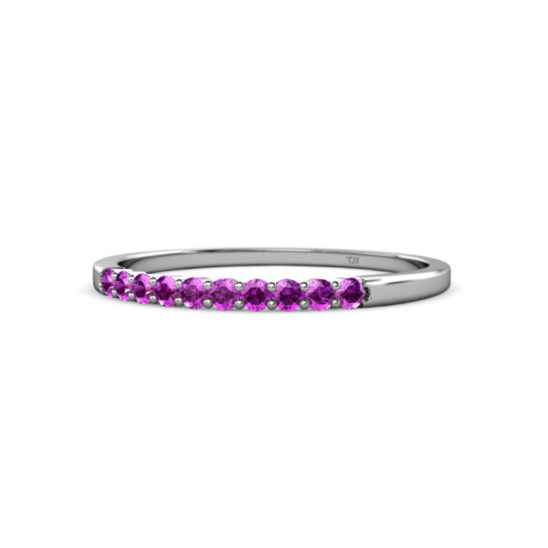 Clara 2.00 mm Amethyst 10 Stone Wedding Band 
