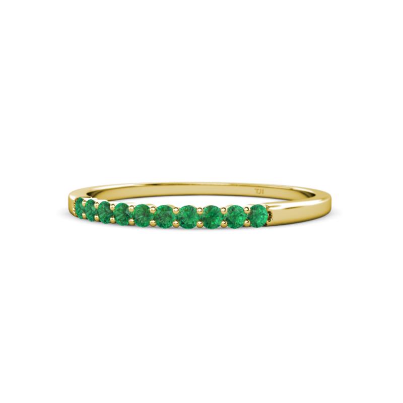 Clara 2.00 mm Emerald 10 Stone Wedding Band 