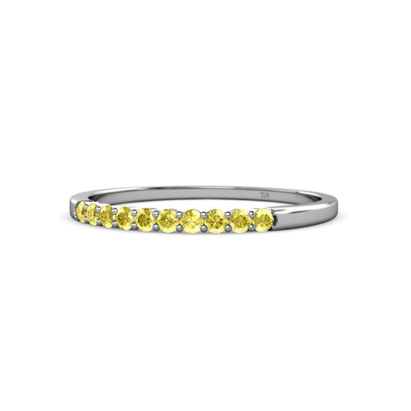 Clara 2.00 mm Yellow Sapphire 10 Stone Wedding Band 