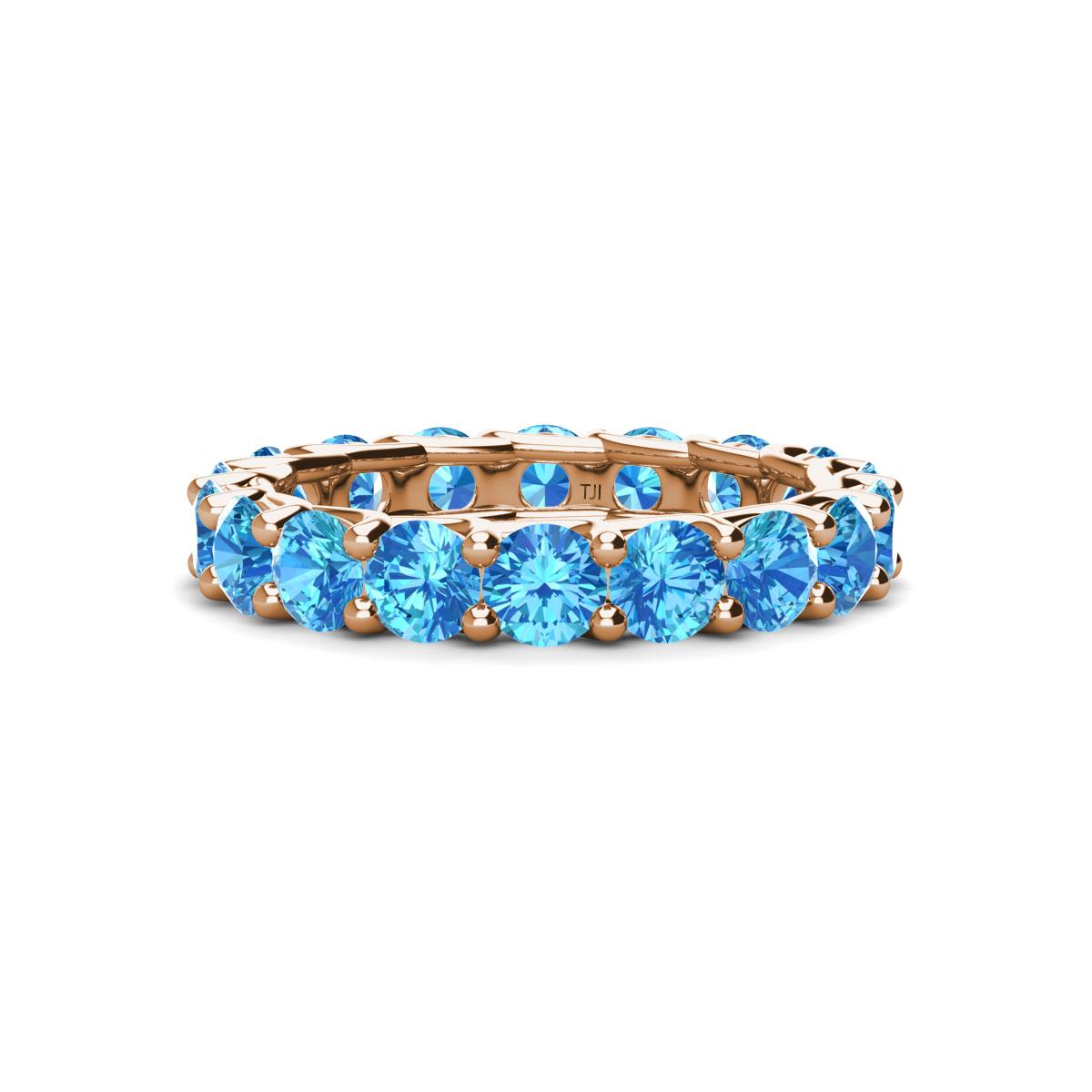Laida 3.80 mm Blue Topaz Eternity Band 