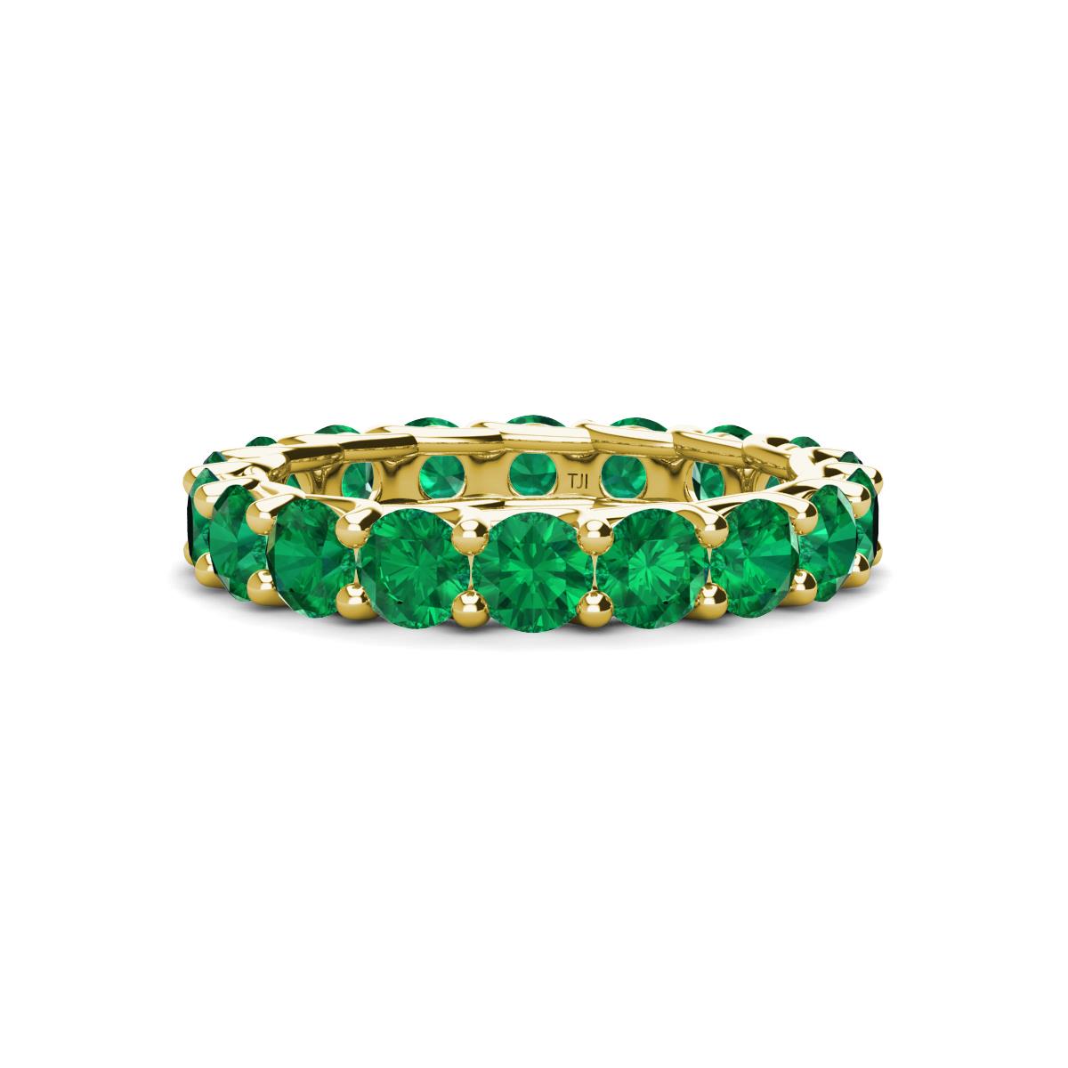 Laida 3.80 mm Emerald Eternity Band 