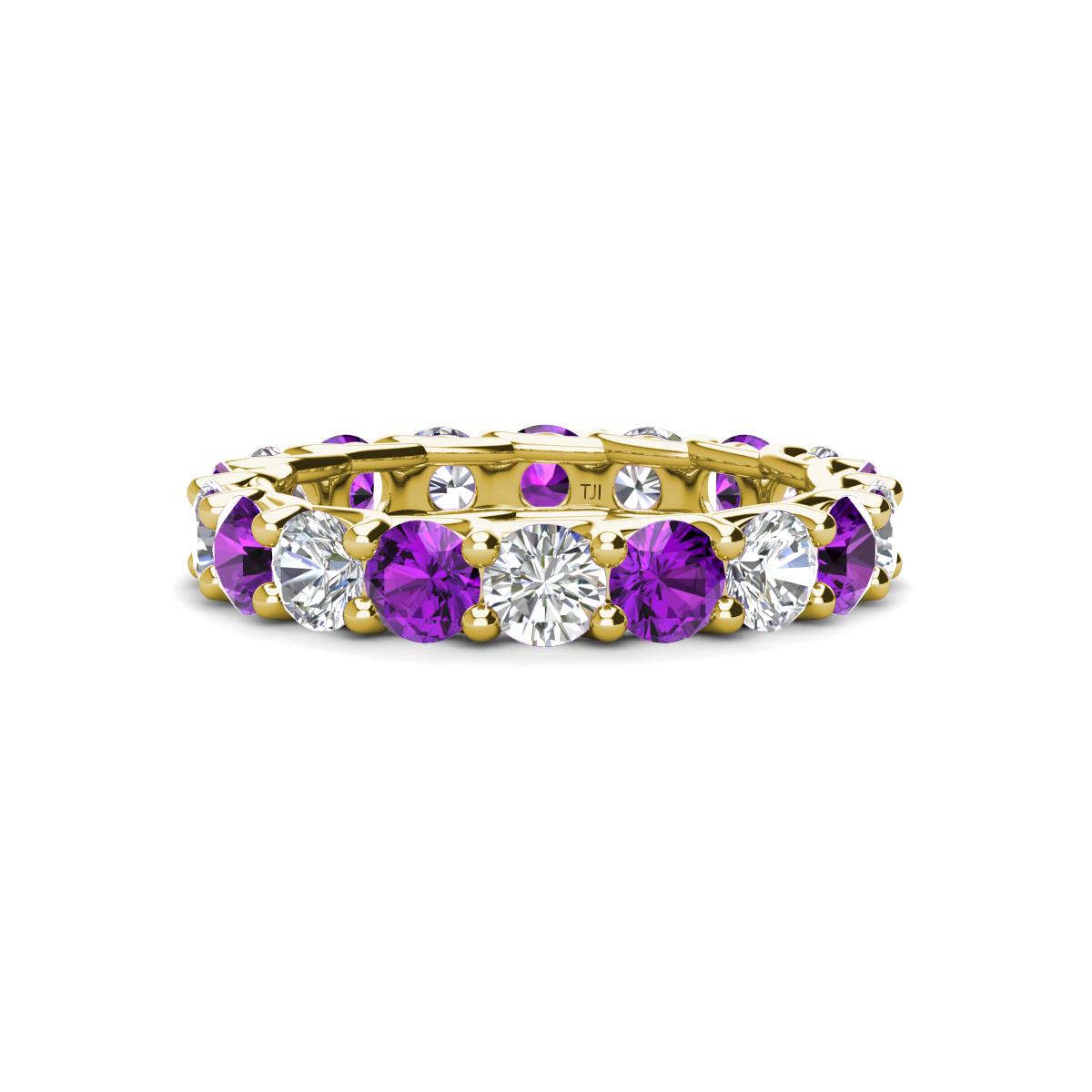 Laida 3.80 mm Amethyst and Diamond Eternity Band 
