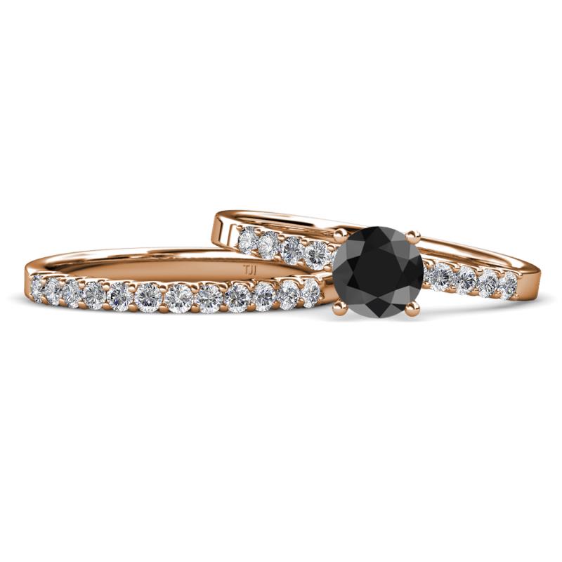 Sezen Black and White Diamond Bridal Set Ring 