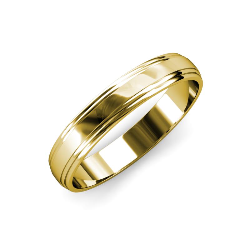 Alain High Polish Step Edge Wedding Band High Polish Step Edge Wedding Band in K Yellow Gold