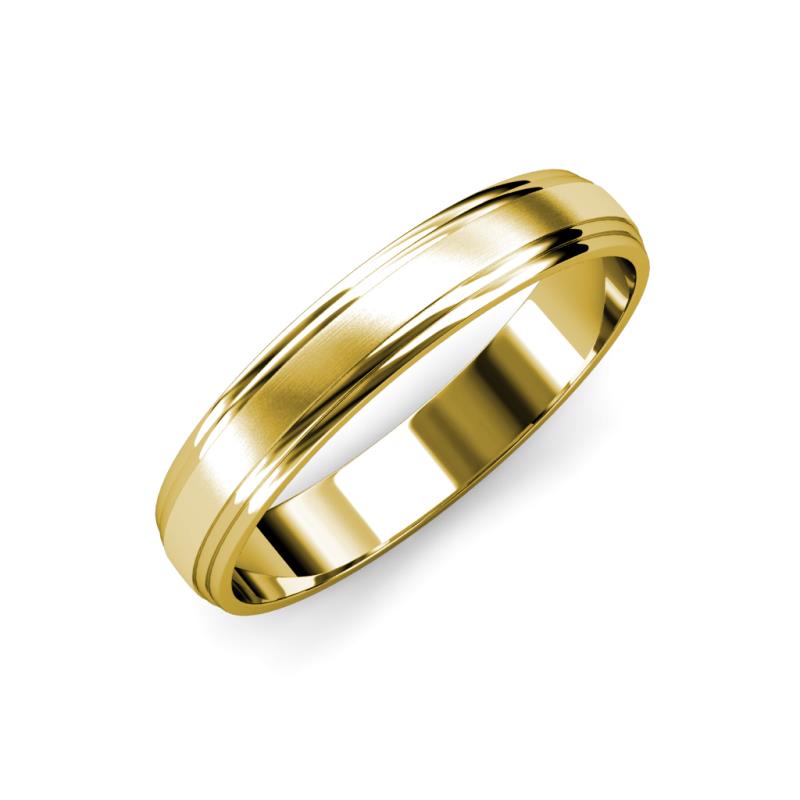 Alain Satin Finish Step Edge Wedding Band Satin Finish Step Edge Wedding Band in K Yellow Gold